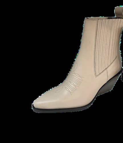 Cream leather boot